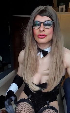 Being a very naughty little brunette bunny!