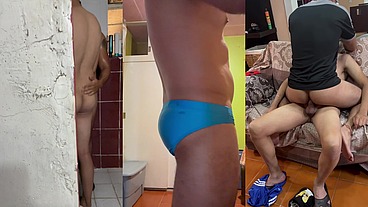 Me tocó ser espectador, mientras mi novio folla con su chacal, yo les preparo café