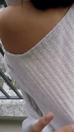 My Boyfriend Creampied My Ass After Breakfast on the Balcony