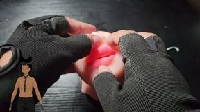 Using a pocket pussy that looks a mouth!