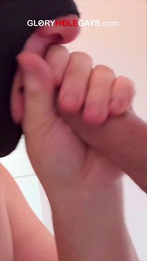 Desperate Married Stepdad Cums Fast and Hard Into a Mouth at the Gloryhole