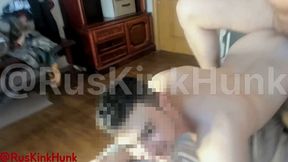 young caucasian guy gives himself bareback to a russian bear like the last whore