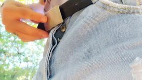 Peeing Into Foreskin Outdoor - Thats Looking Like Inflated Ballon