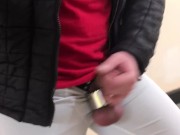 Risky JERK OFF at the CAR PARKING GARAGE