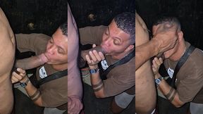 bahian stud deepthroats hung skinny black cock in gloryhole booth