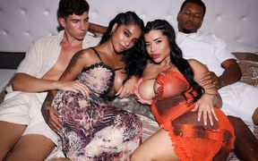 Hot Foursome with Busty Latina Sara Retali and Her Husband- Yasmina Khan