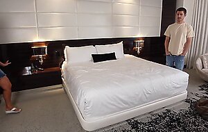 stepmom and  shares bed