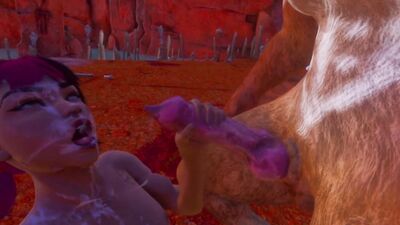 Wild life furry slaves turn a muscular man into a cum-hungry cock-sucking slave