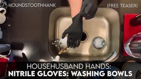 HouseHusband Hands: Nitrile Gloves : Washing Bowls