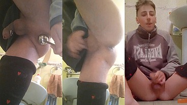 A large, sagging, fleshy sphincter is suctioned to the floor
