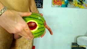 fucking a watermelon until i cum inside it - camilo brown