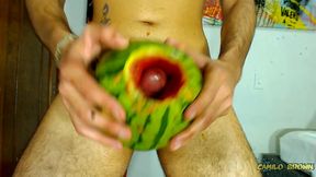 fucking a watermelon until i cum inside it - camilo brown