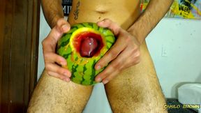 fucking a watermelon until i cum inside it - camilo brown
