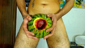 fucking a watermelon until i cum inside it - camilo brown