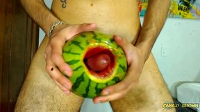 fucking a watermelon until i cum inside it - camilo brown