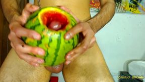 fucking a watermelon until i cum inside it - camilo brown