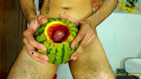fucking a watermelon until i cum inside it - camilo brown