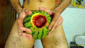 fucking a watermelon until i cum inside it - camilo brown