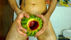 fucking a watermelon until i cum inside it - camilo brown