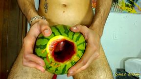 fucking a watermelon until i cum inside it - camilo brown