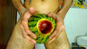 fucking a watermelon until i cum inside it - camilo brown