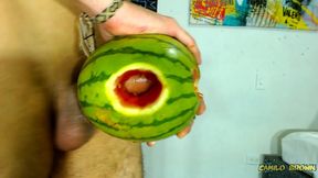 fucking a watermelon until i cum inside it - camilo brown