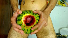 fucking a watermelon until i cum inside it - camilo brown