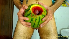 fucking a watermelon until i cum inside it - camilo brown