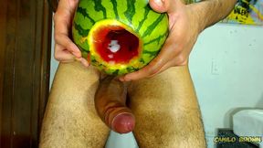 fucking a watermelon until i cum inside it - camilo brown