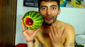 fucking a watermelon until i cum inside it - camilo brown