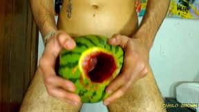fucking a watermelon until i cum inside it - camilo brown