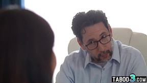 Busty Asian MILF gets big cock in her ass while thot watches