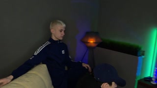 Cute twinks have a threesome while their parents are not at home