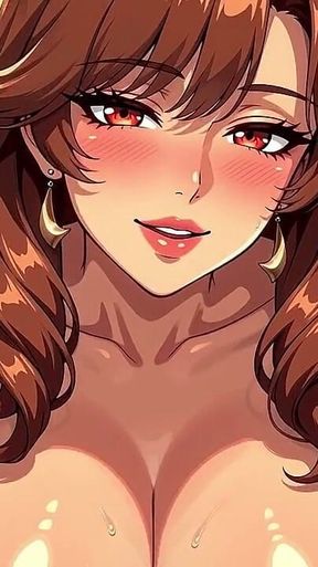 Busty Auburn Beauty Strips to Black Lace and Knows You're Watching