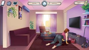 Hairy-pussed MILF gives a sloppy blowjob to a big-dicked man.