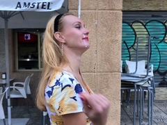 Amateur blonde customer nailed in public for a free fare