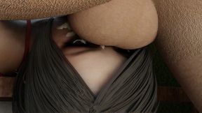 Enormous 3D Cock Uses Ada's Mouth Like a Pussy