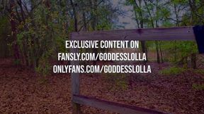 Watch me fuck myself in the woods