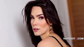 Classy Brunette Shows Off Her Buttplug &amp_ Grinds With Her Ass On A Thick Cock | HardestX