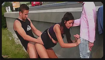 Wild Public Gangbang with Busty Babe