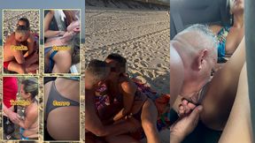 dogging selvagem em varios lugares diferentes: praia, estacionamento, trilha e no carro