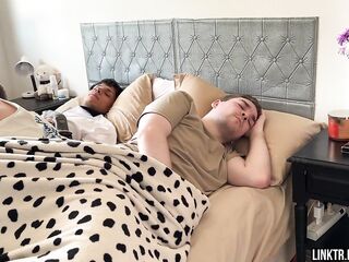 Don't Make a Noise so your Step-Brother won't Notice! - 3some with Large Jock Tattoed Latino Twink