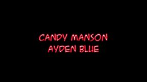 candy manson and ayden blue share talon s facial cumshot after blowjob