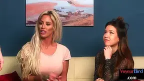 Handjob loving voyeur sluts tempting lad