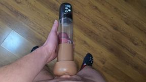 After Orgasm - Pumping My Cock in a Cum-filled Vacuum Pump