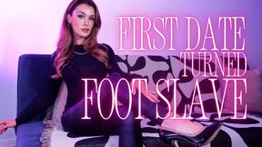 FIRST DATE TURNED FOOT SLAVE - 4K - Foot Domination POV Foot Slapping and Gagging Humiliation