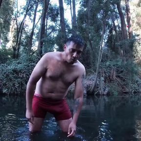 Nude on the River: Natural Pleasure with Underwater Views in 4K