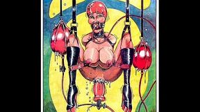 Hotty animated babes tied up in a kinky BDSM orgy