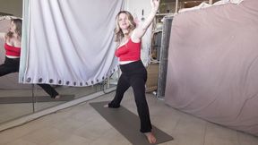 Slutty stepmom gets fucked doing yoga