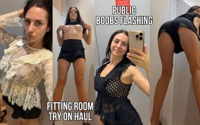 Tops Try on in a Locker Room, Big Boobs Flashing